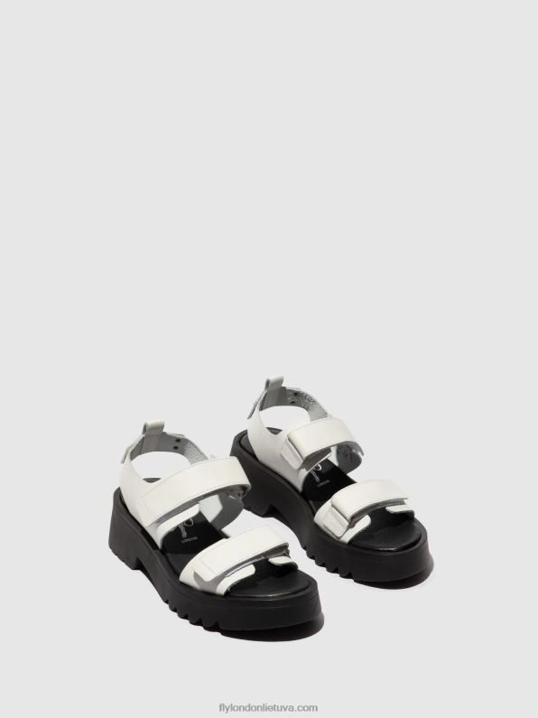 velcro sandalai meka857 moterys Fly London 4H288532 balkšvas