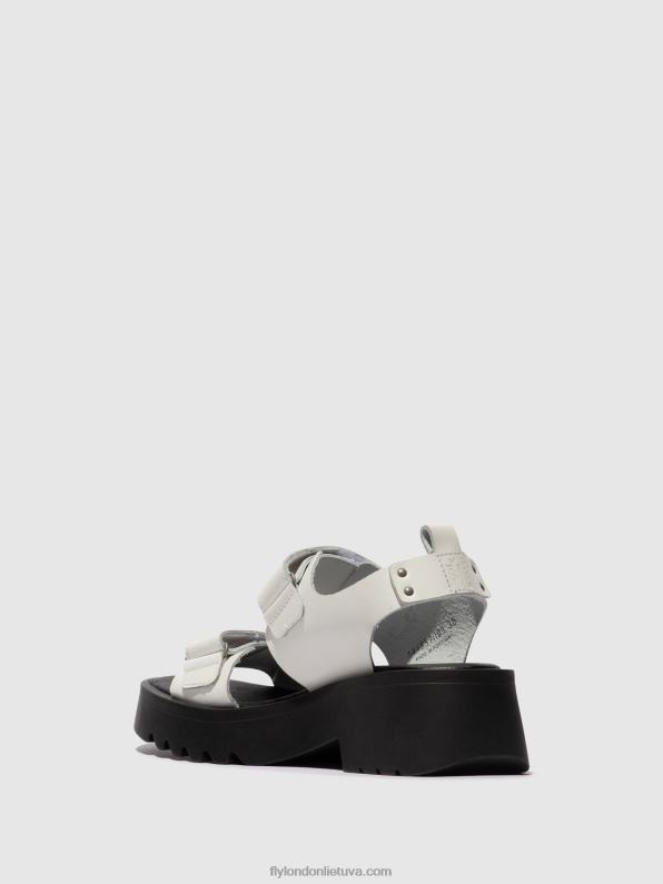 velcro sandalai meka857 moterys Fly London 4H288532 balkšvas