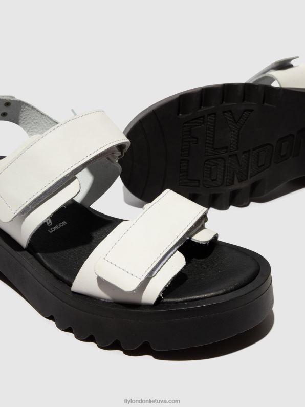 velcro sandalai meka857 moterys Fly London 4H288532 balkšvas
