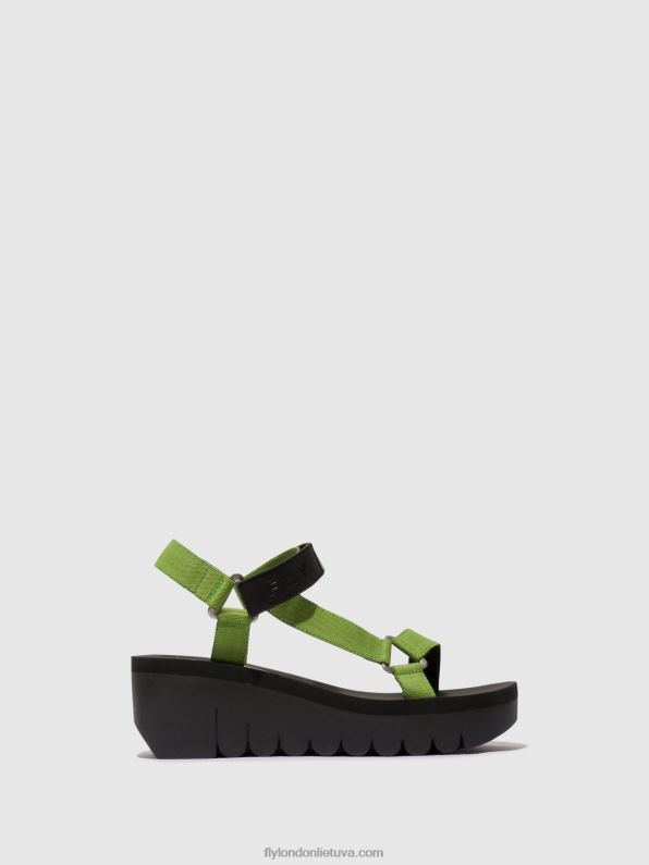 velcro sandalai yefa726 moterys Fly London 4H288394 juodas/avokadas (juodas