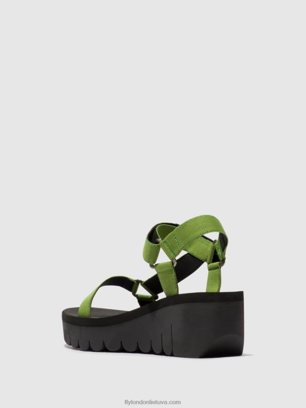 velcro sandalai yefa726 moterys Fly London 4H288394 juodas/avokadas (juodas