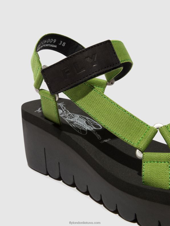velcro sandalai yefa726 moterys Fly London 4H288394 juodas/avokadas (juodas