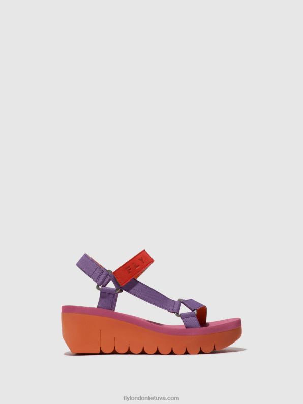 velcro sandalai yefa726 moterys Fly London 4H288396 oranžinė/violetinė (rožinė)