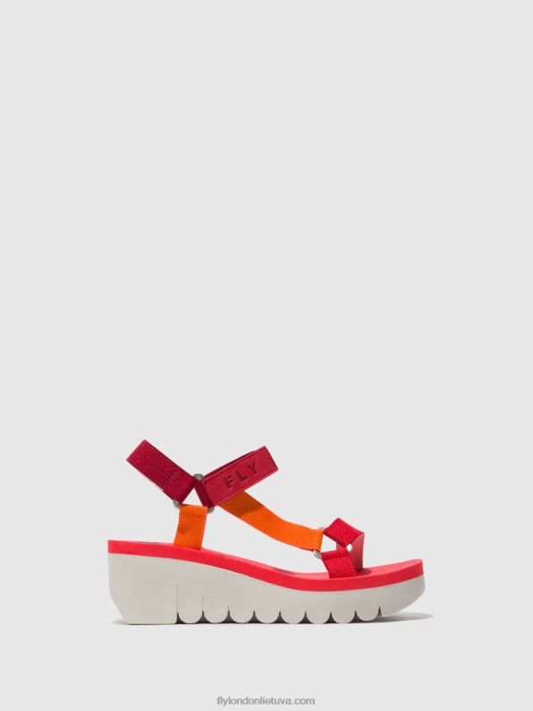 velcro sandalai yefa726 moterys Fly London 4H288529 daug (raudona)