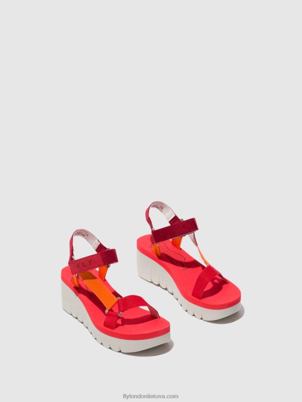 velcro sandalai yefa726 moterys Fly London 4H288529 daug (raudona)