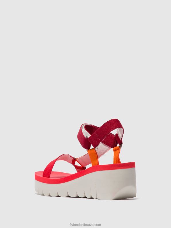 velcro sandalai yefa726 moterys Fly London 4H288529 daug (raudona)