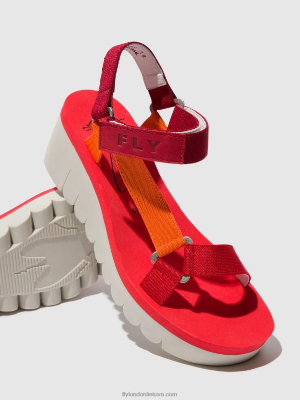 velcro sandalai yefa726 moterys Fly London 4H288529 daug (raudona)