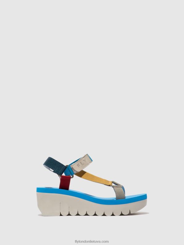 velcro sandalai yefa726 moterys Fly London 4H288598 cupido multi (žydra)