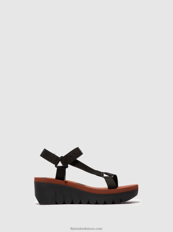 velcro sandalai yefa726 moterys Fly London 4H288609 kupido juoda (plyta)