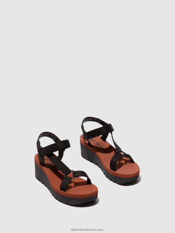 velcro sandalai yefa726 moterys Fly London 4H288609 kupido juoda (plyta)