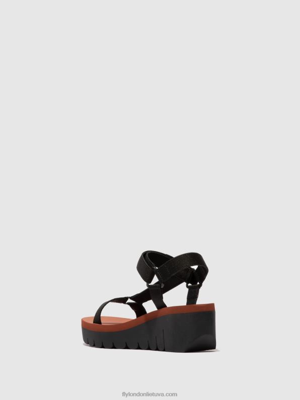 velcro sandalai yefa726 moterys Fly London 4H288609 kupido juoda (plyta)