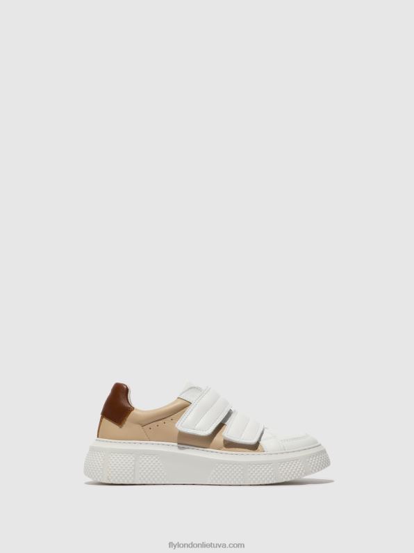 Velcro treniruokliai edda513 moterys Fly London 4H288751 balta/smėlio/konjako