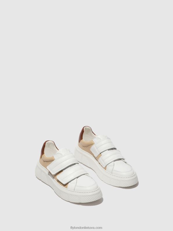 Velcro treniruokliai edda513 moterys Fly London 4H288751 balta/smėlio/konjako