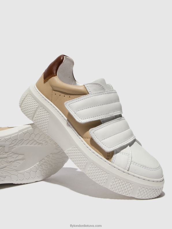 Velcro treniruokliai edda513 moterys Fly London 4H288751 balta/smėlio/konjako