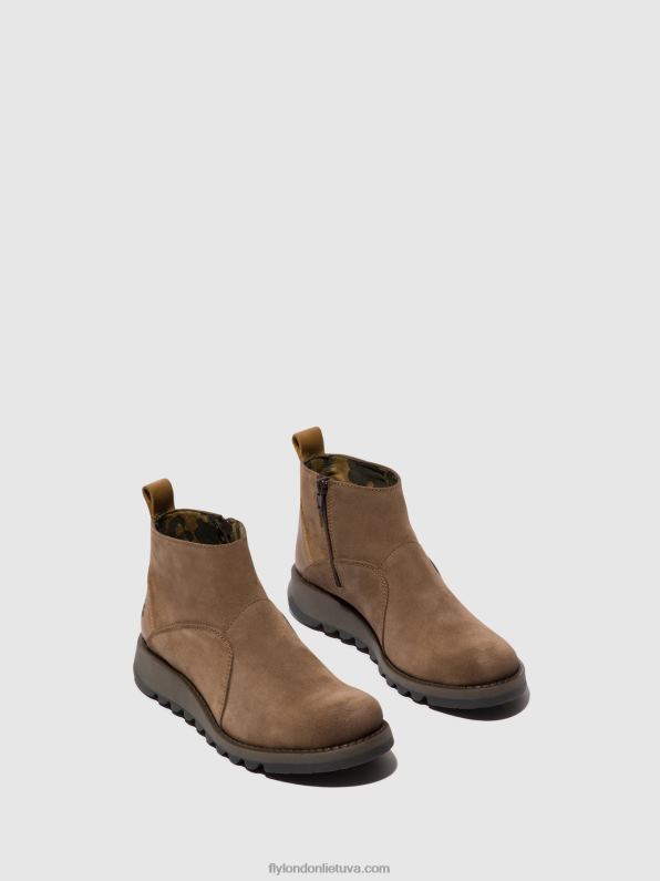 auliniai batai su užtrauktuku sely918 moterys Fly London 4H28837 taupe/camel