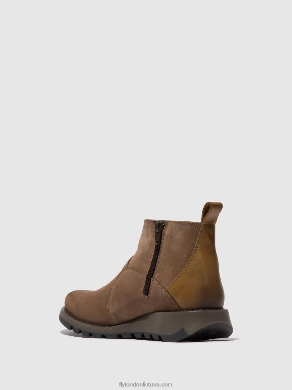 auliniai batai su užtrauktuku sely918 moterys Fly London 4H28837 taupe/camel