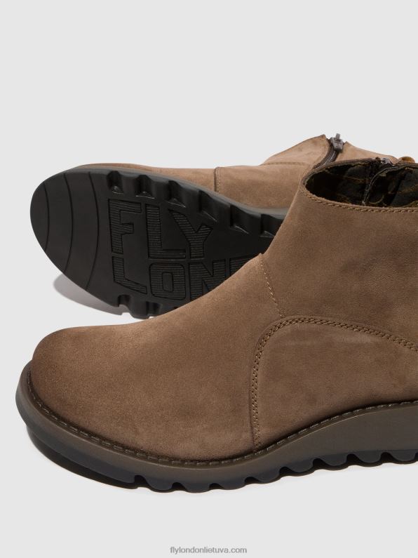 auliniai batai su užtrauktuku sely918 moterys Fly London 4H28837 taupe/camel
