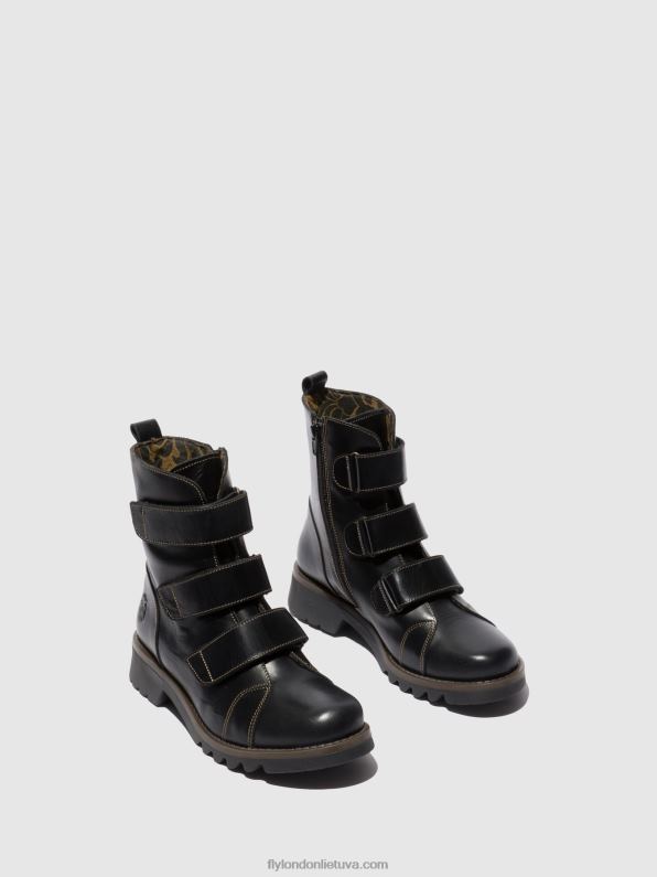 velcro lipniai batai rach790 moterys Fly London 4H288190 juodas kilimėlis