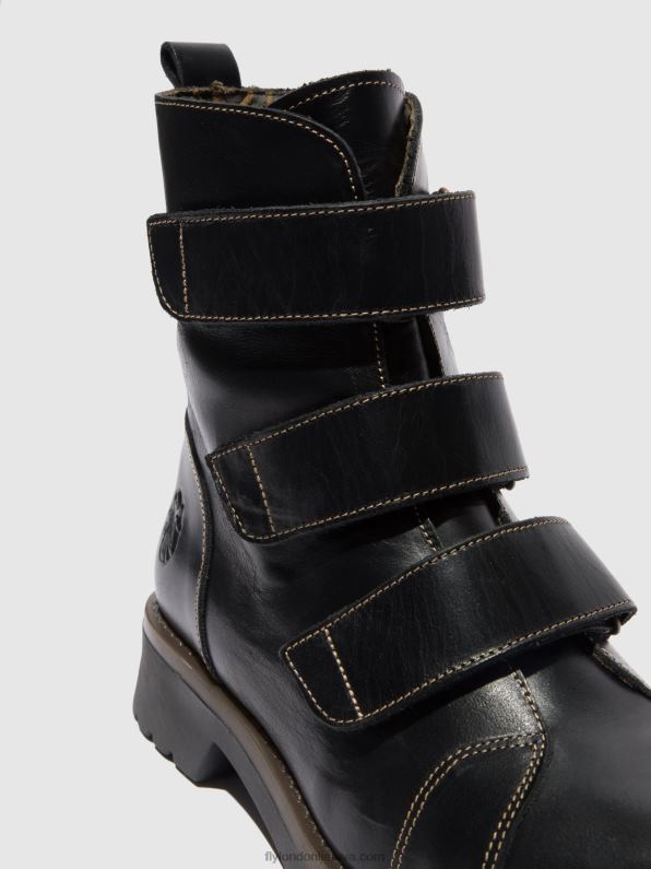 velcro lipniai batai rach790 moterys Fly London 4H288190 juodas kilimėlis