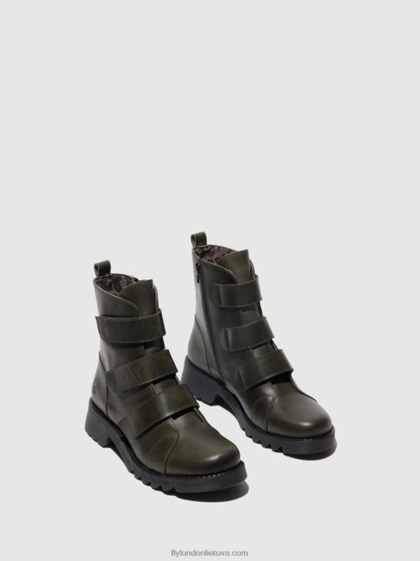 velcro lipniai batai rach790 moterys Fly London 4H28876 dyzelinas (juodas padas)