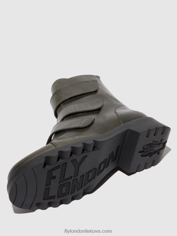 velcro lipniai batai rach790 moterys Fly London 4H28876 dyzelinas (juodas padas)