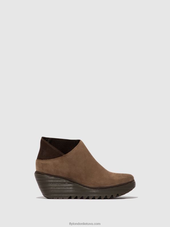 yego400 batai su užtrauktuku moterys Fly London 4H28828 taupe/expresso