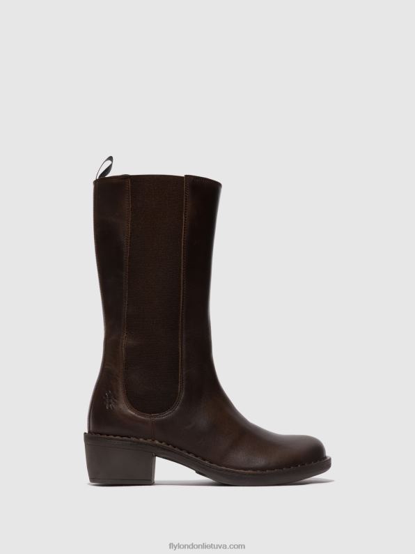 užsegami batai mada081 moterys Fly London 4H288303 dk. rudas